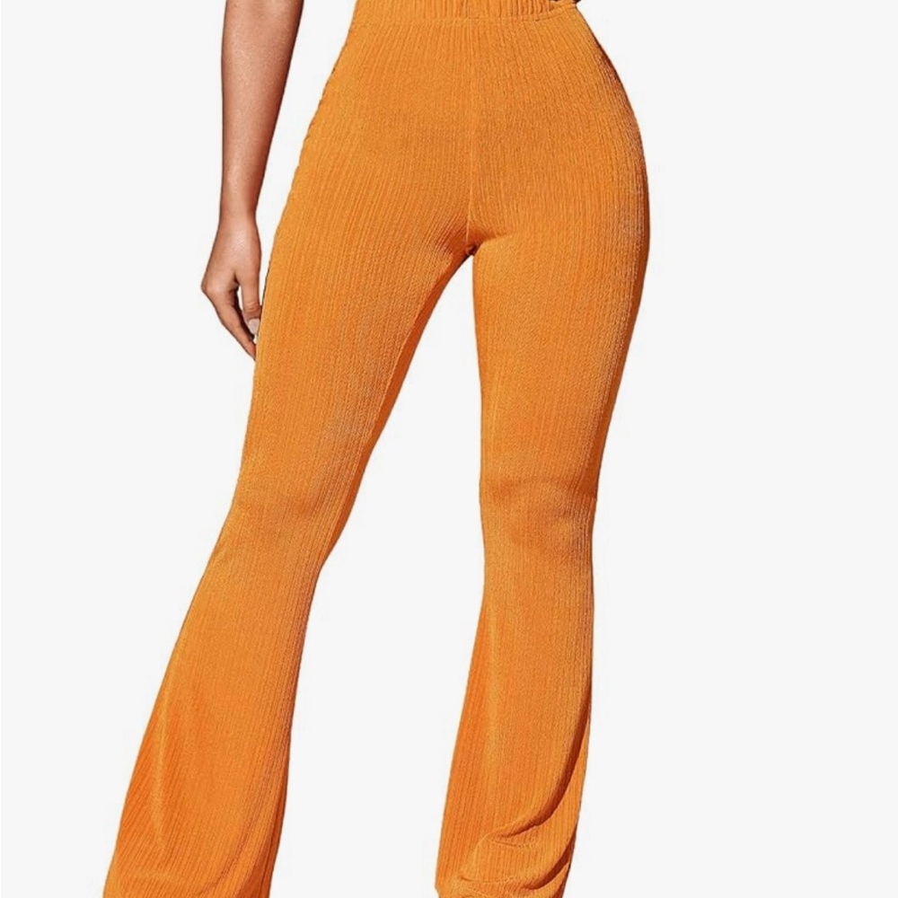 Women's Orange Flared Pants